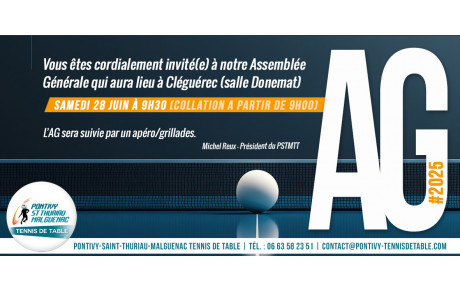 AG du club le samedi 28 juin à Cléguérec